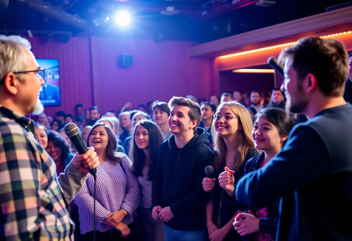 Audience enjoying a comedy show at the Wang Theatre in Boston