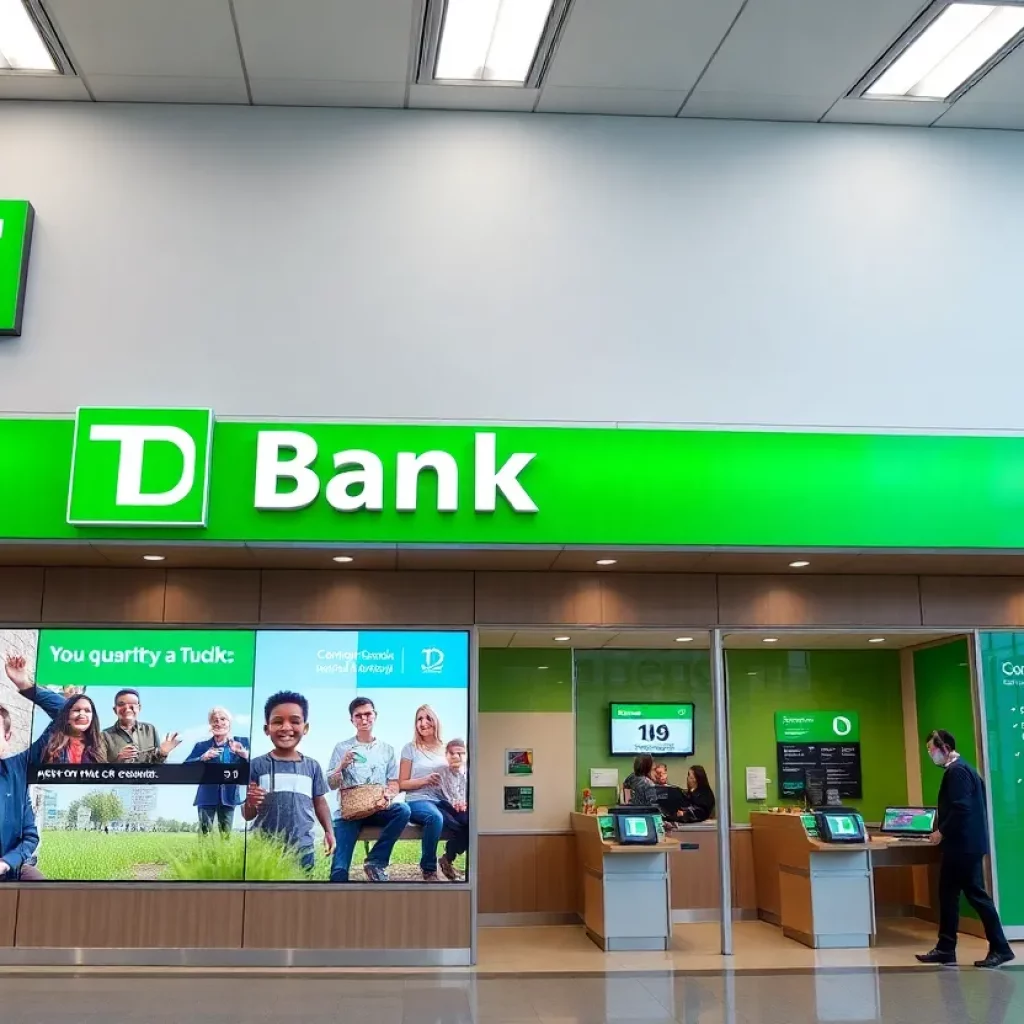 Image of a TD Bank branch facing closure.
