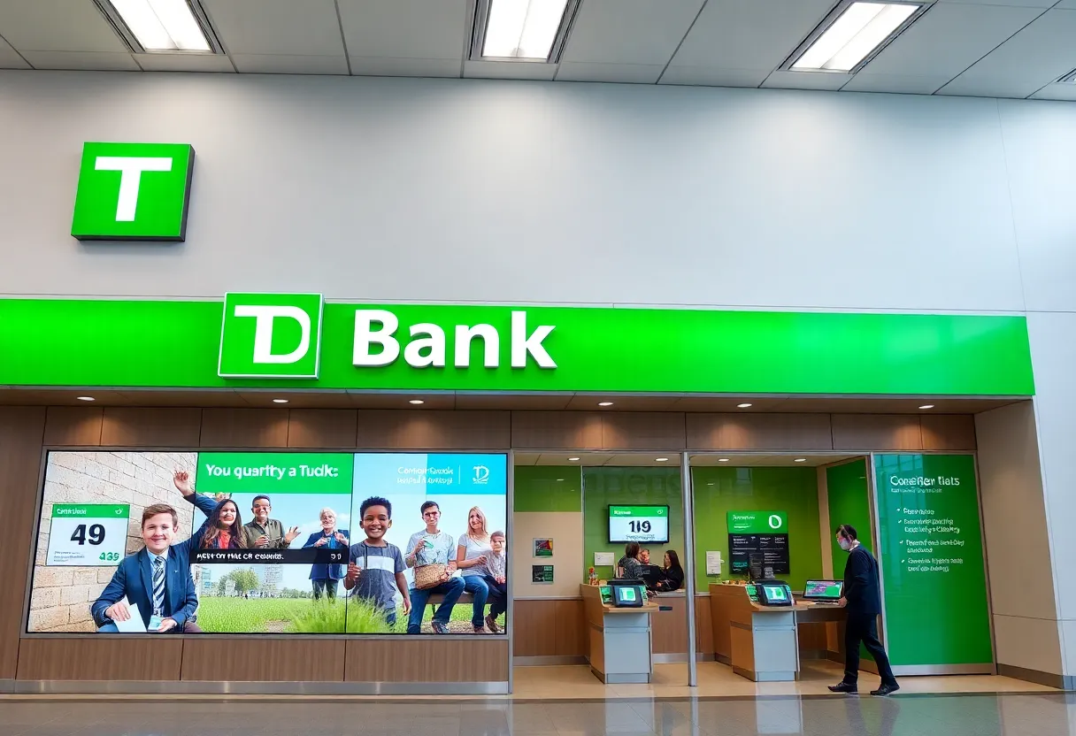 Image of a TD Bank branch facing closure.