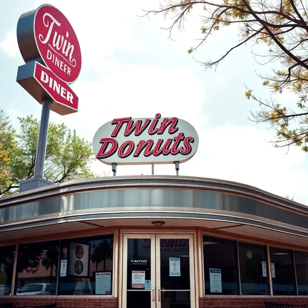Exterior of Twin Donuts diner