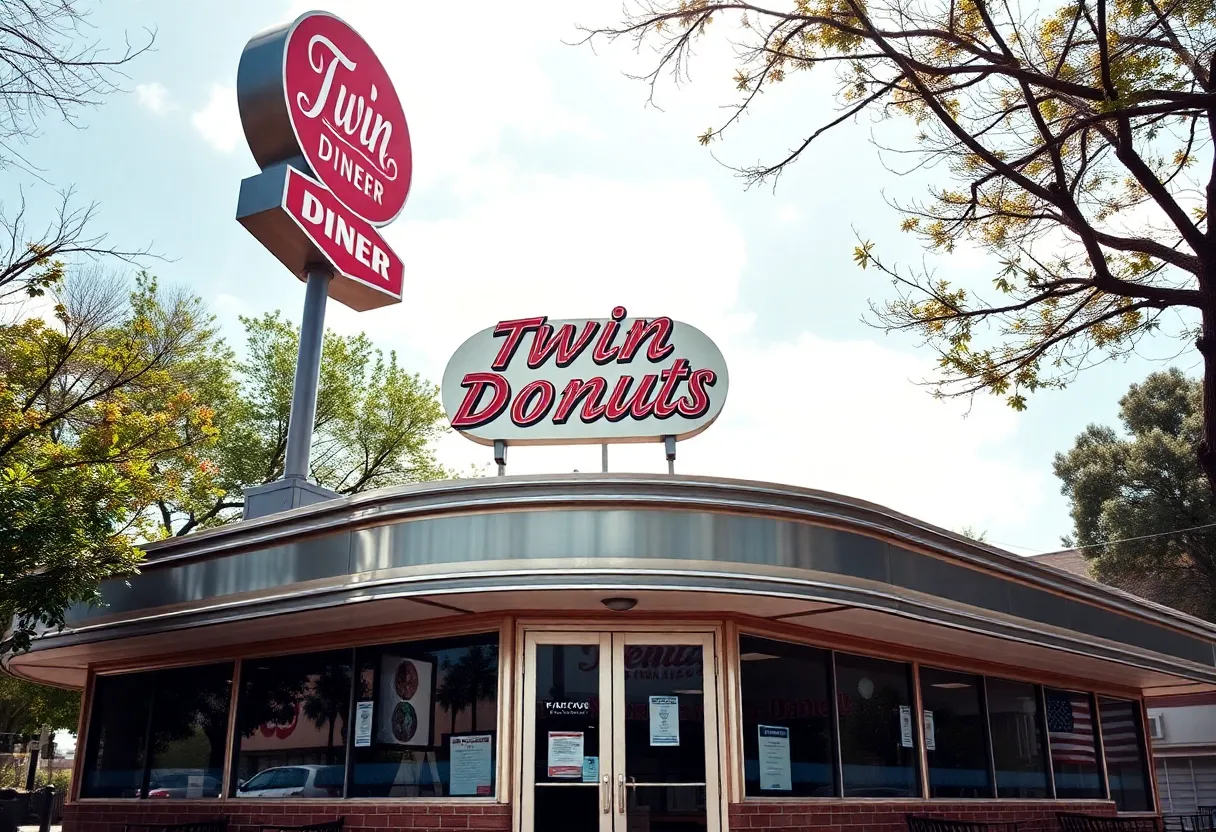 Exterior of Twin Donuts diner