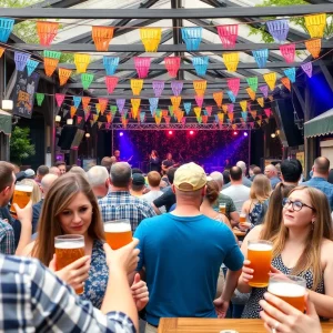 Attendees enjoying craft beers at Beerchella in Medford, Massachusetts.