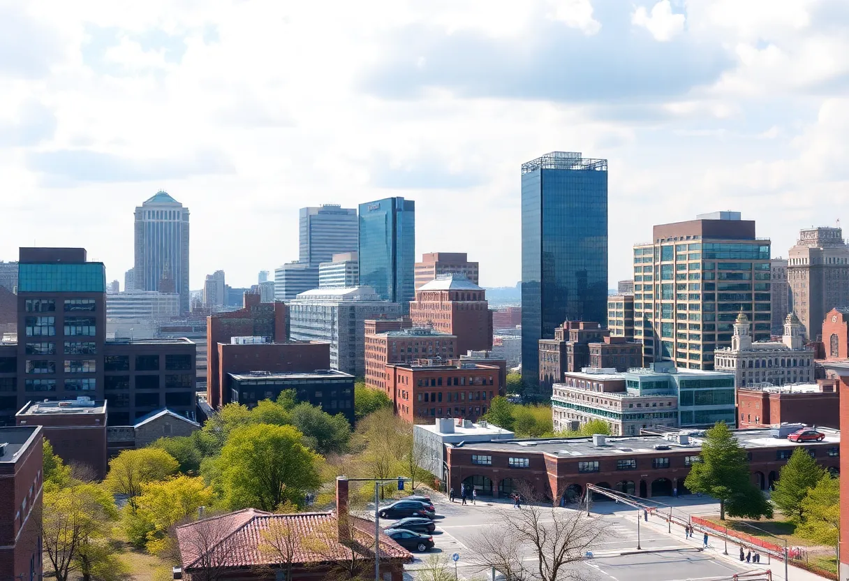 Boston cityscape showcasing public services and schools