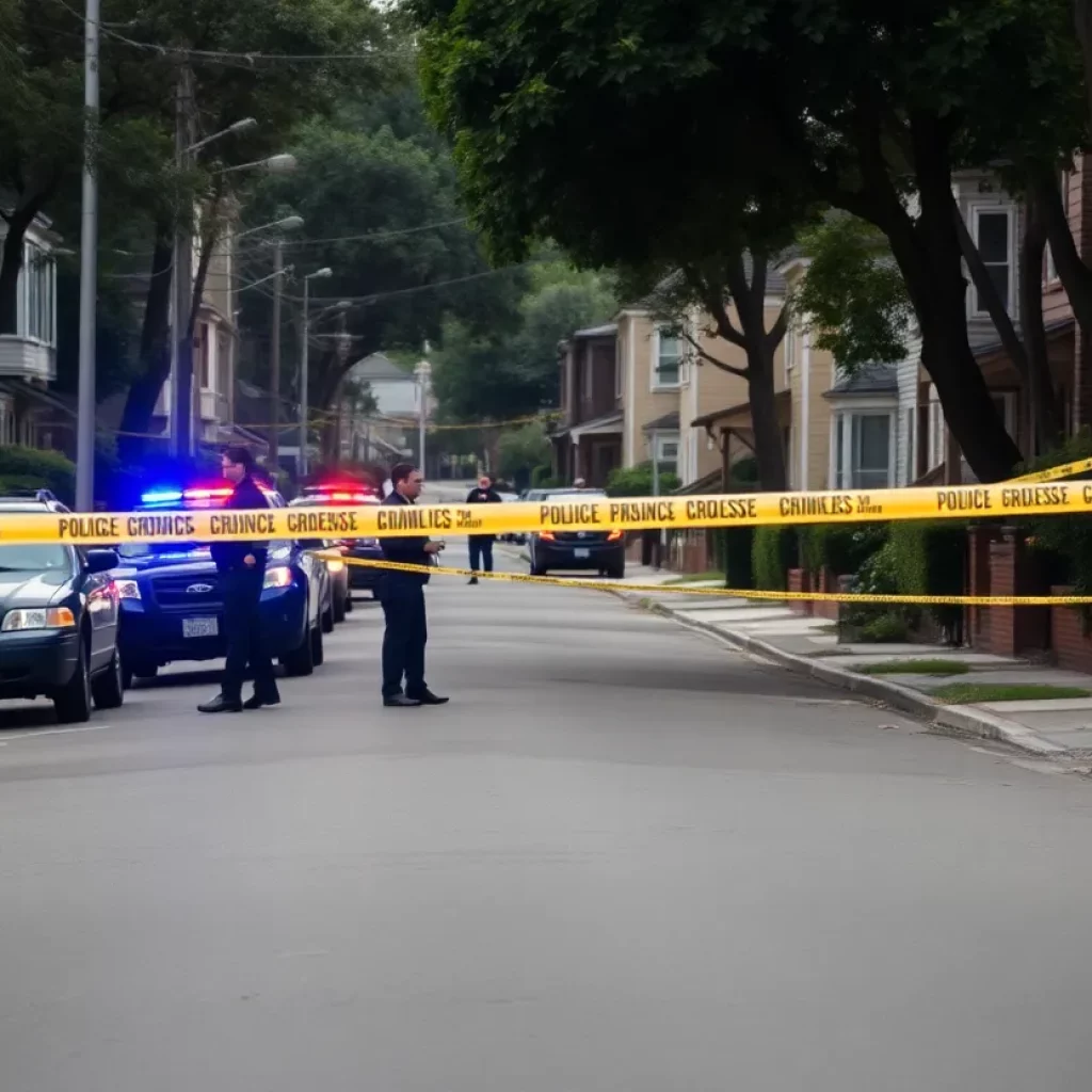 Police investigating a crime scene in Boston