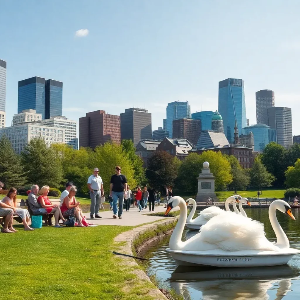 Families enjoying activities in Boston during April vacation