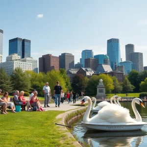 Families enjoying activities in Boston during April vacation