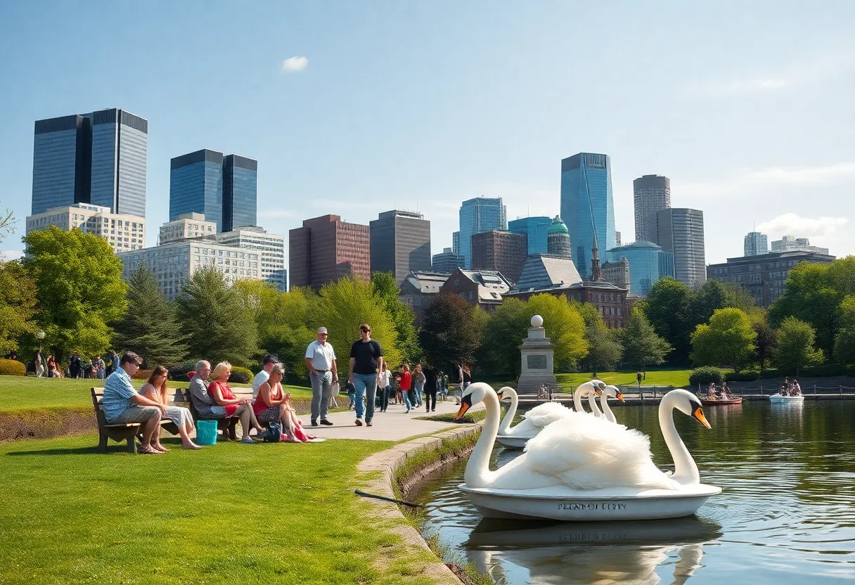 Families enjoying activities in Boston during April vacation