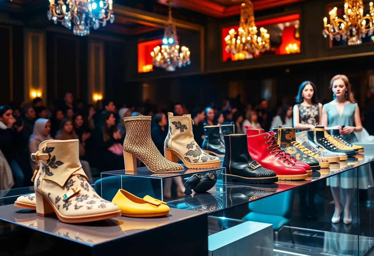Footwear collection from Mostro Fey showcased at the Boston fashion event.