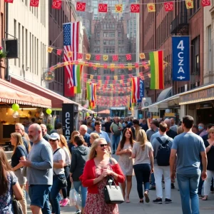 People enjoying various free events in Boston during springtime.