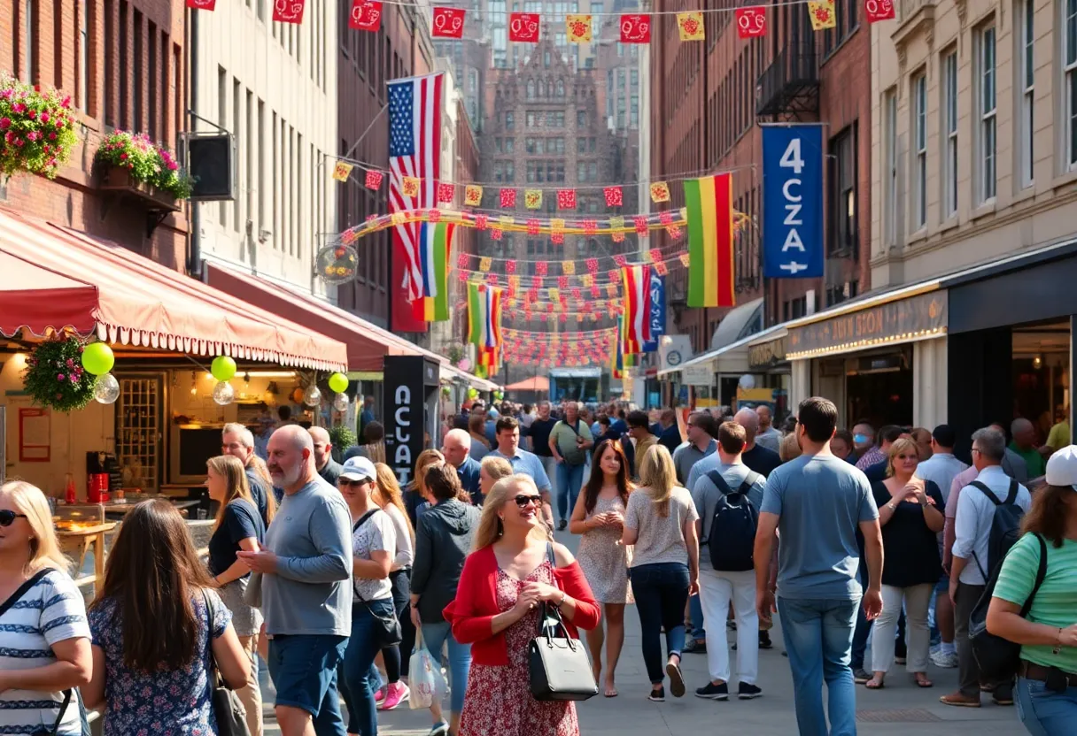 People enjoying various free events in Boston during springtime.
