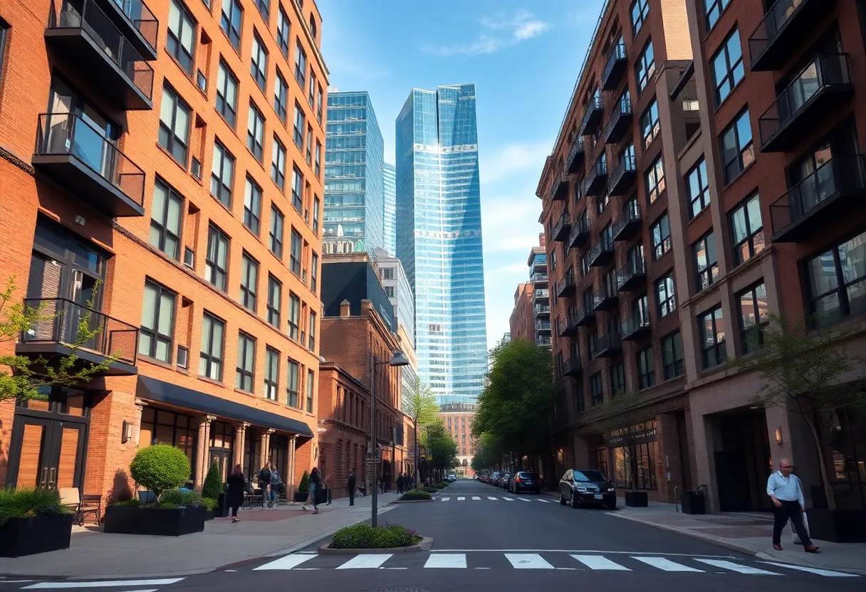 Luxury apartments in Boston skyline