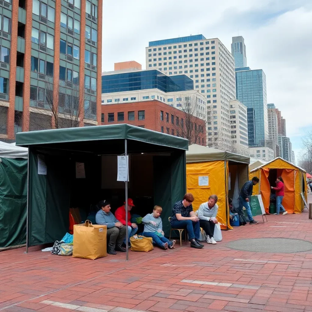 An overview of Boston depicting the homelessness challenge in the city.