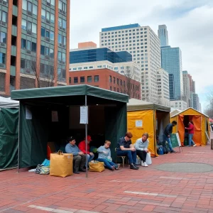 An overview of Boston depicting the homelessness challenge in the city.