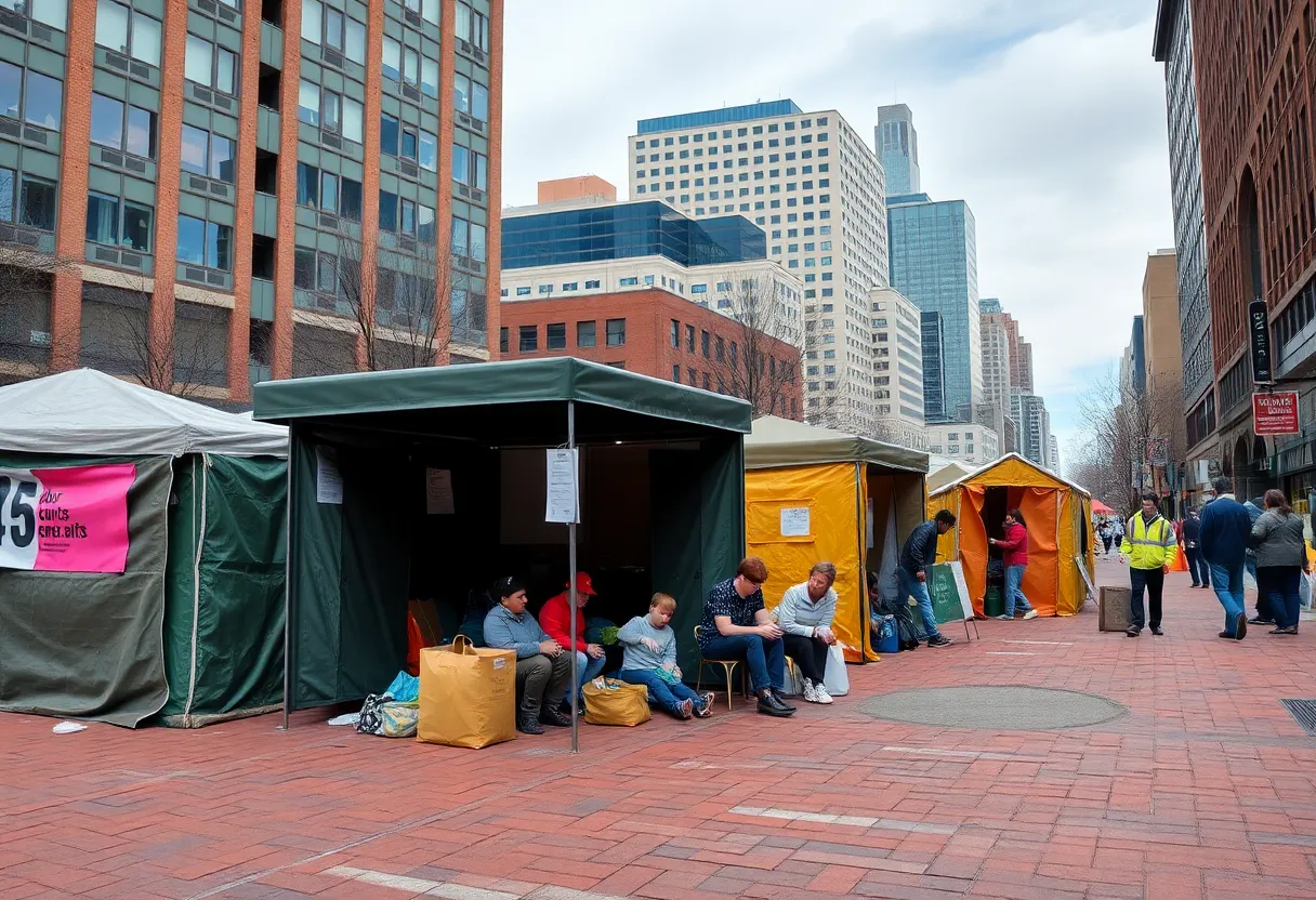 An overview of Boston depicting the homelessness challenge in the city.