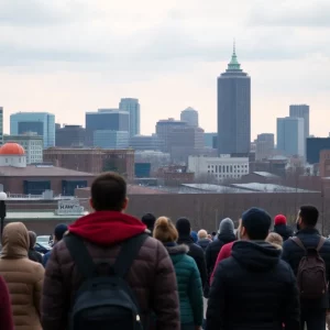 Boston cityscape highlighting immigration policy tensions