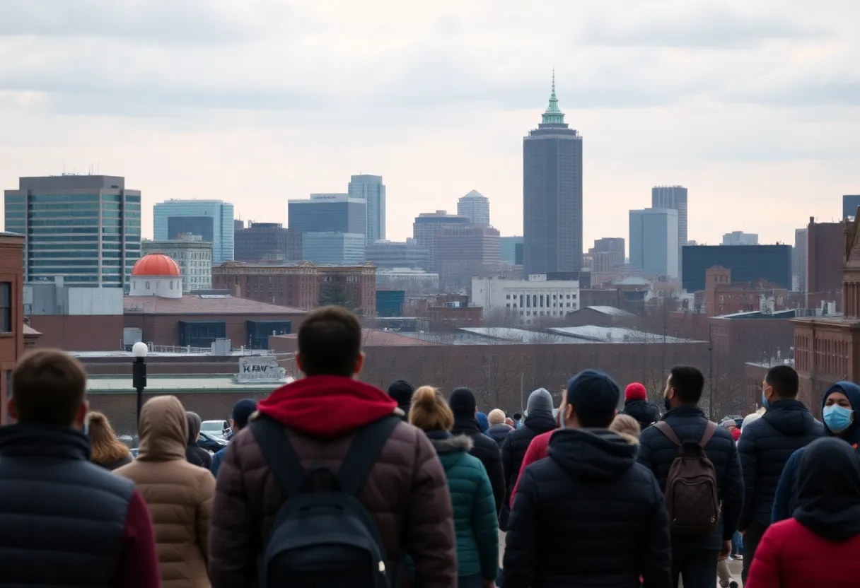 Boston cityscape highlighting immigration policy tensions