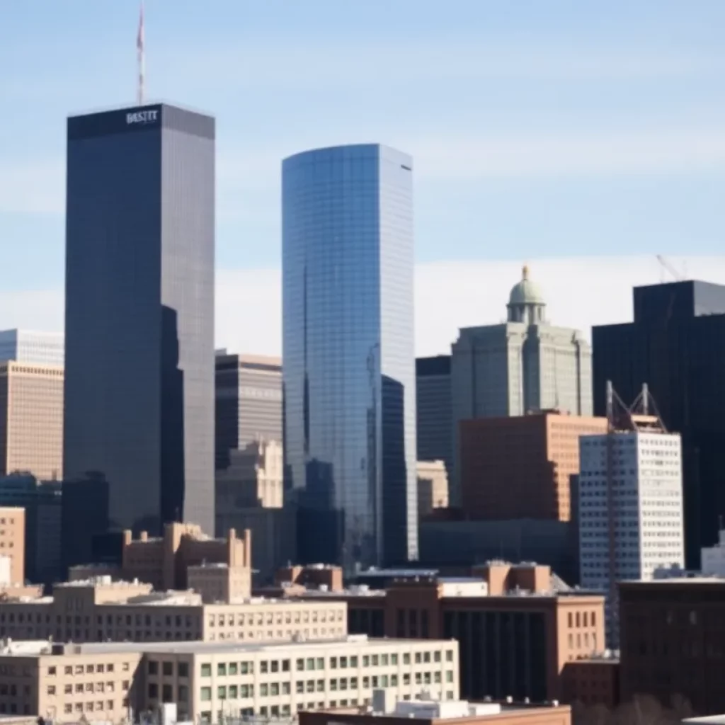 Aerial view of the 32-story office tower at 99 High Street in Boston