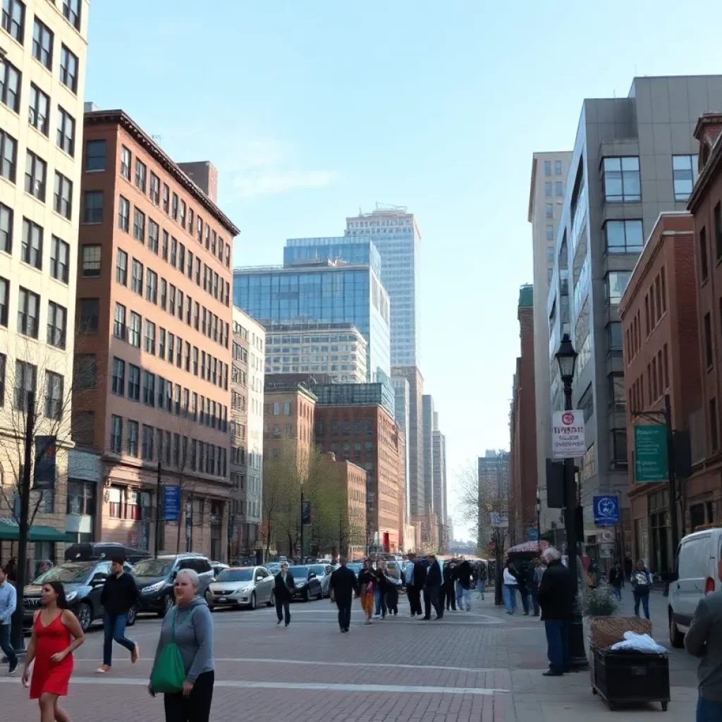 Boston urban scene with focus on community health initiatives