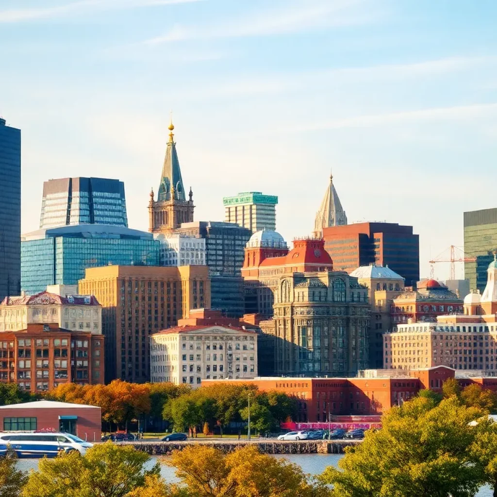 A skyline view of Boston showcasing diverse architectural styles and real estate developments.