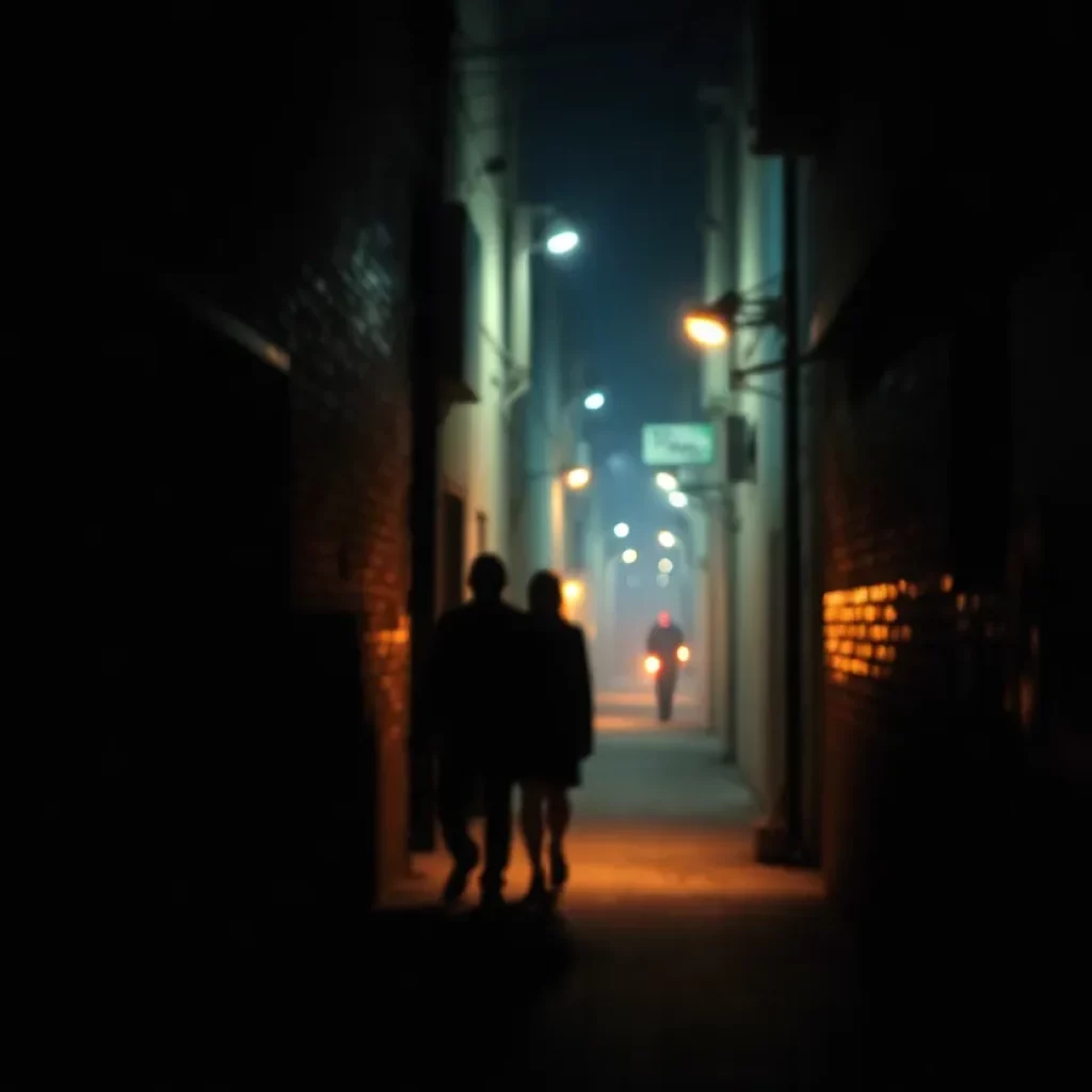 A representation of a dark alleyway symbolizing the hidden victims of sex trafficking
