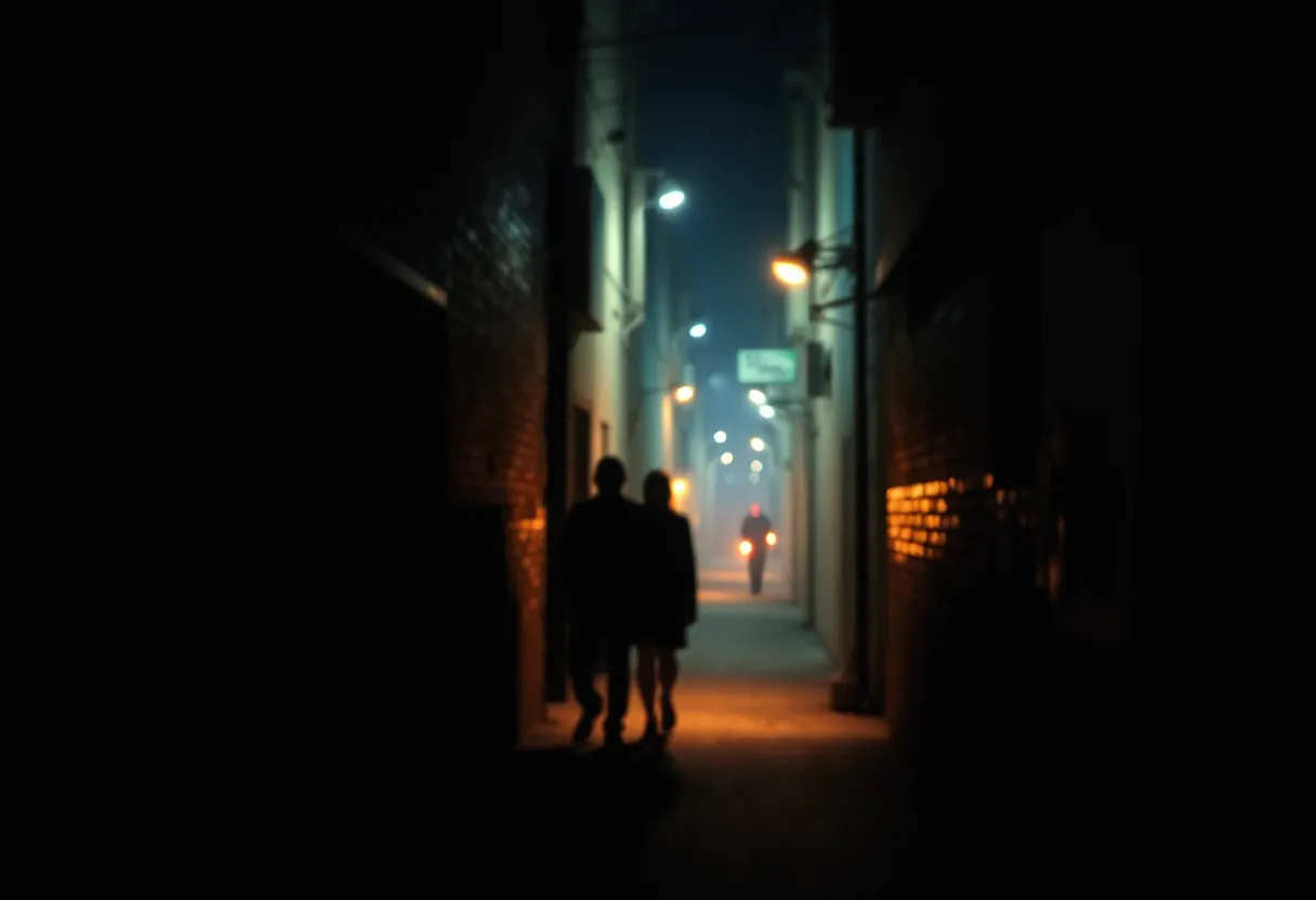 A representation of a dark alleyway symbolizing the hidden victims of sex trafficking