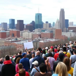 Panoramic view of Boston skyline representing community unity and diversity.