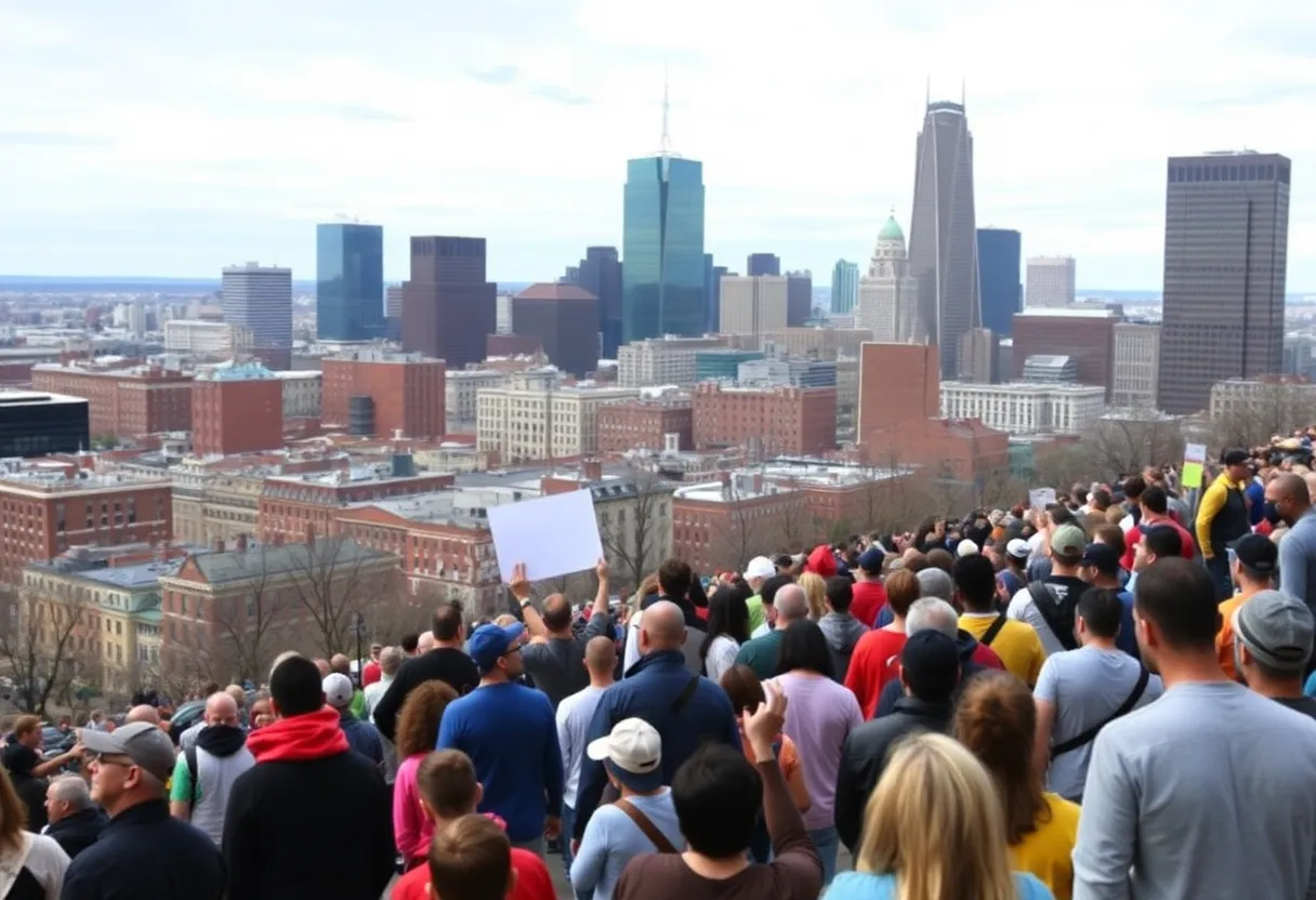 Panoramic view of Boston skyline representing community unity and diversity.