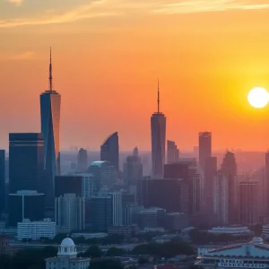 Sunset skyline of Boston symbolizing financial prosperity