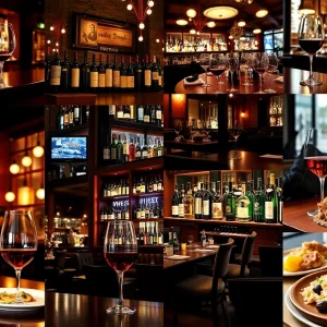 A collage showcasing the diverse wine bars in Boston