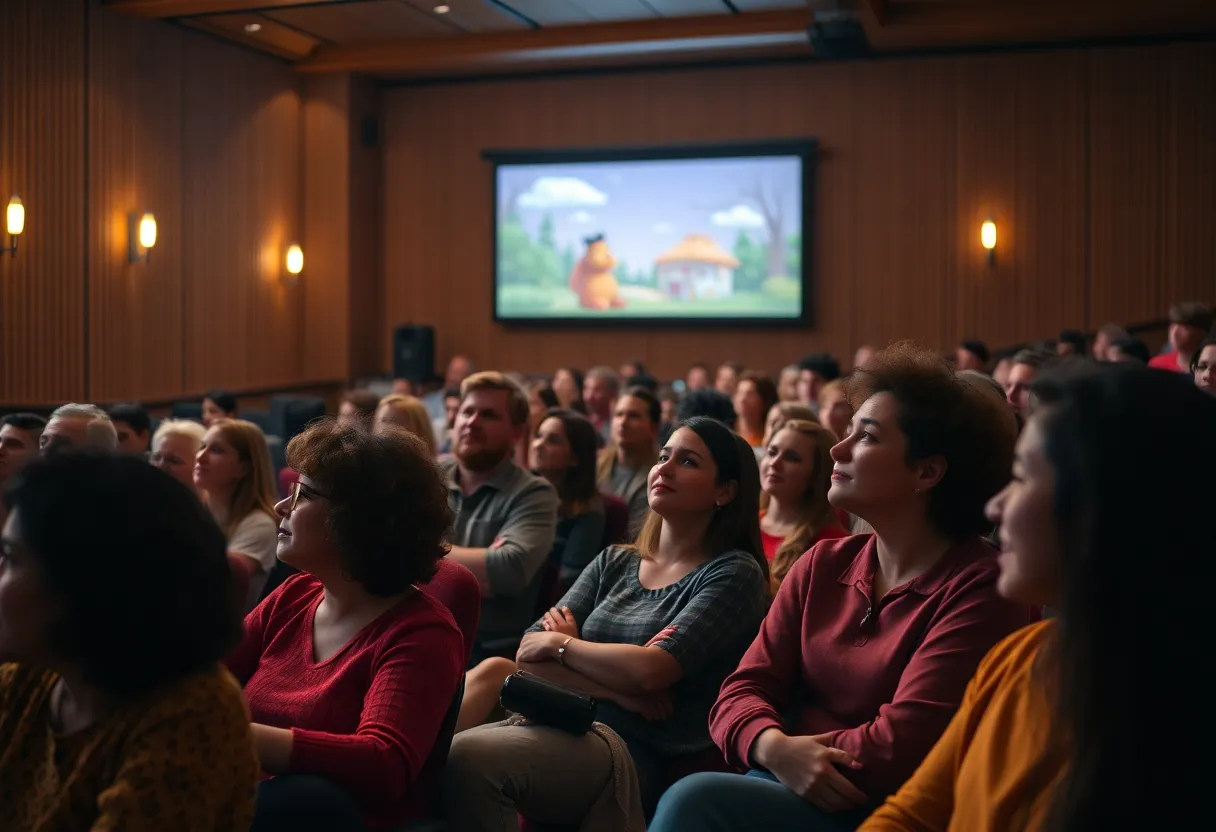 Audience engaging with a documentary film in a theater