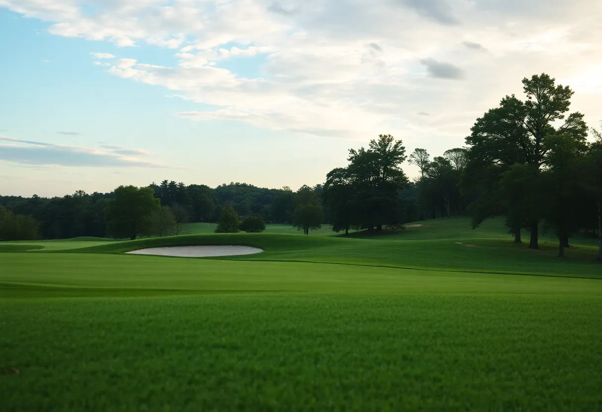 Boston College Eagles competing in collegiate golf tournament