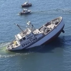 Eileen Rita capsized in Boston Harbor with environmental sheen from a fuel spill