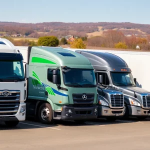 Contrast of electric trucks and traditional trucks in Massachusetts