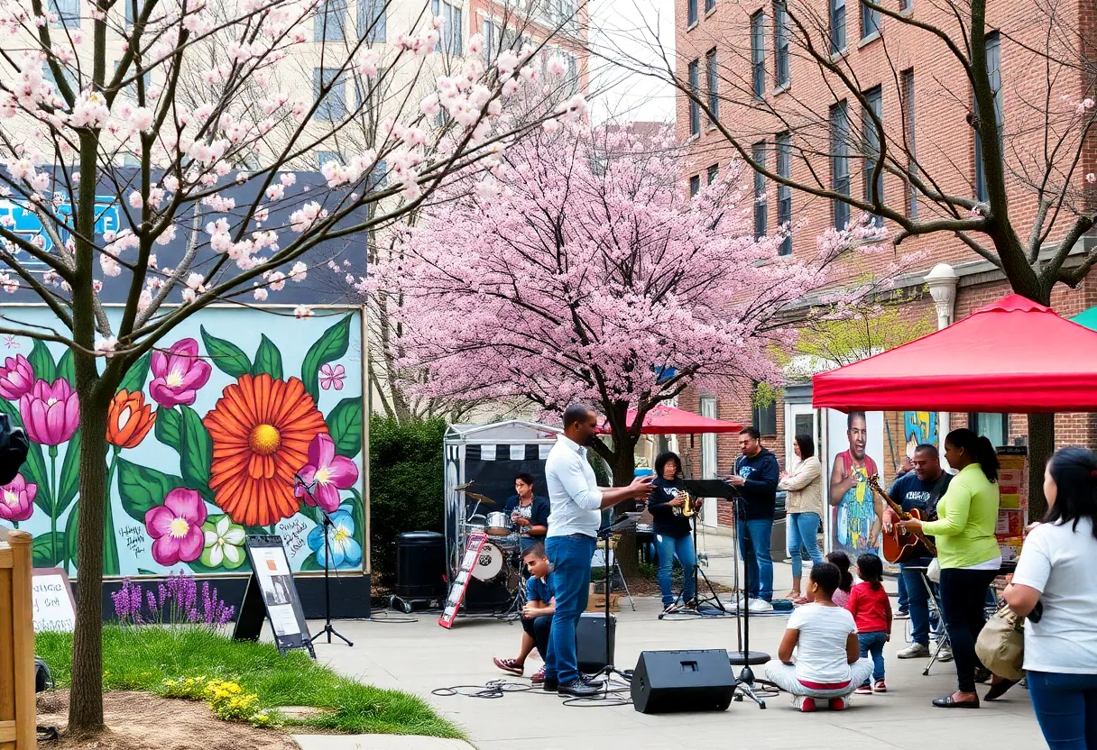 A collage of free events happening in Boston including jazz concerts, art walks, and community gatherings.