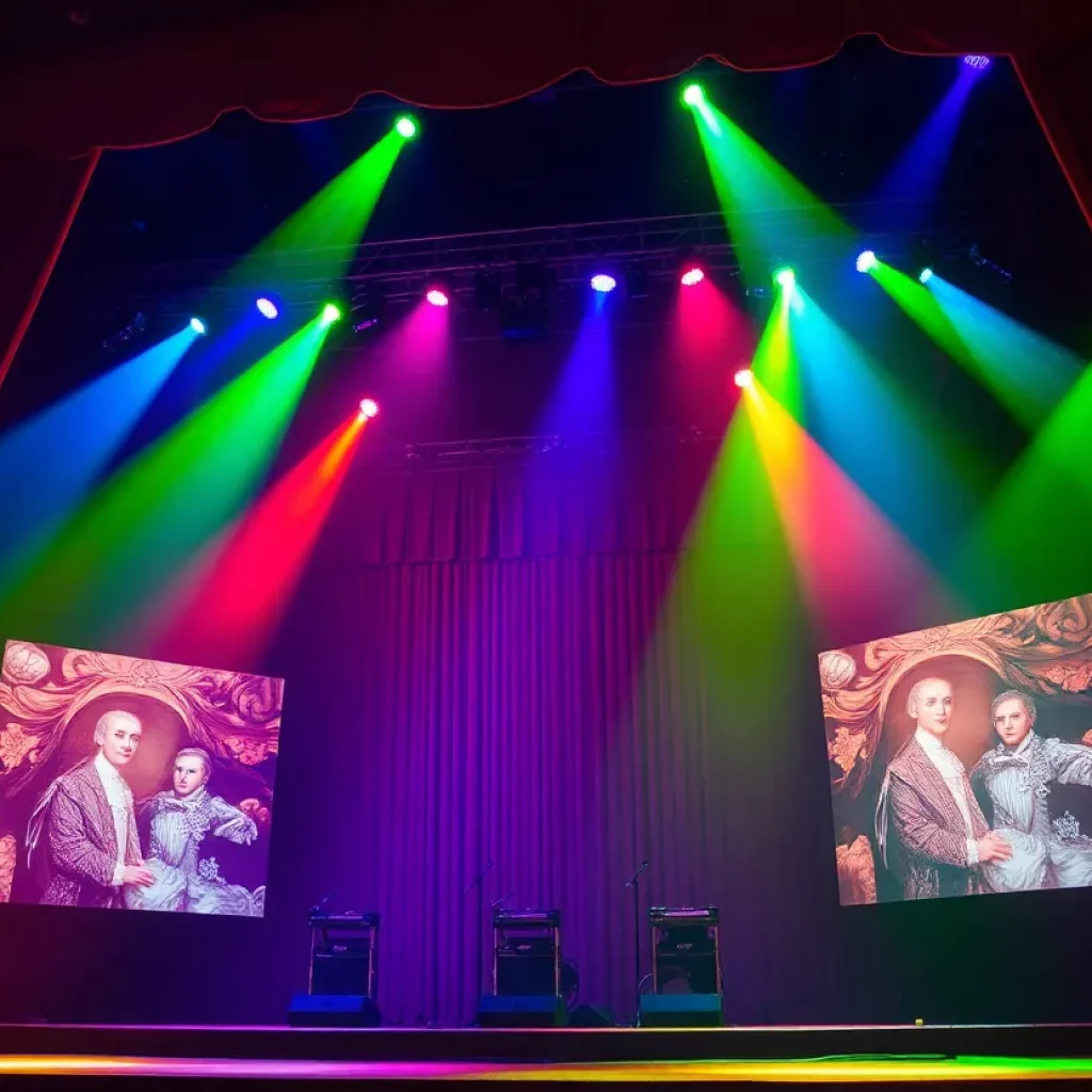 Lucy Dacus performing at the MGM Music Hall with vivid stage visuals.