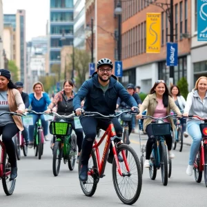 People riding electric bicycles in Massachusetts