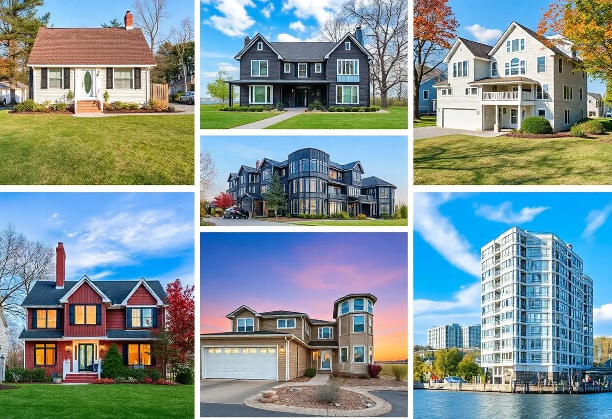 Diverse types of homes in Massachusetts, including Capes and condos