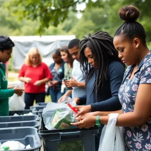 Community members engaging in waste reduction activities