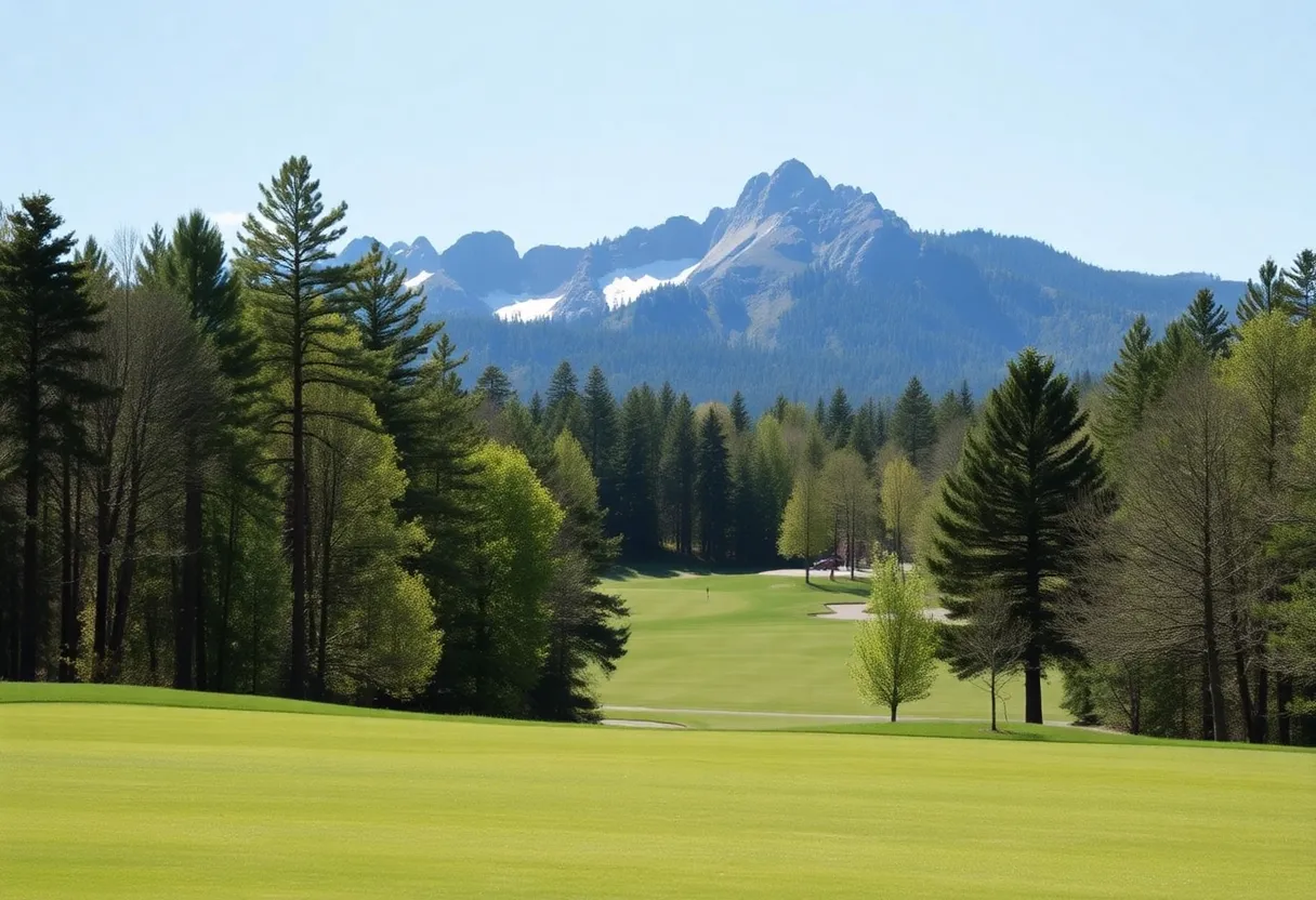 Golfer playing on a beautiful golf course during the Mid-Amateur Championship