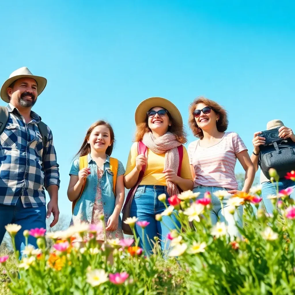 Family enjoying spring break activities outdoors in Massachusetts