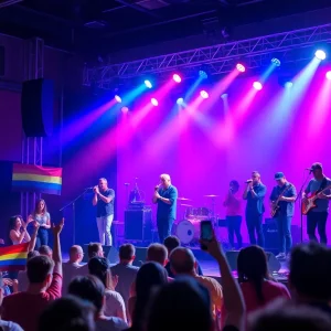 A lively concert showcasing support for trans rights