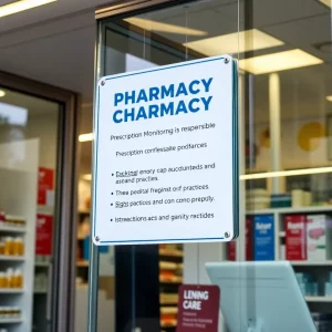 Exterior view of a Walgreens pharmacy focused on safety in medication dispensing.