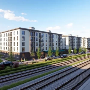 Rendering of the Alta Abington Station multifamily development