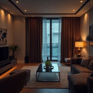 Interior of a modern apartment used in a criminal operation