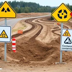 Construction site illustrating illegal dumping practices.