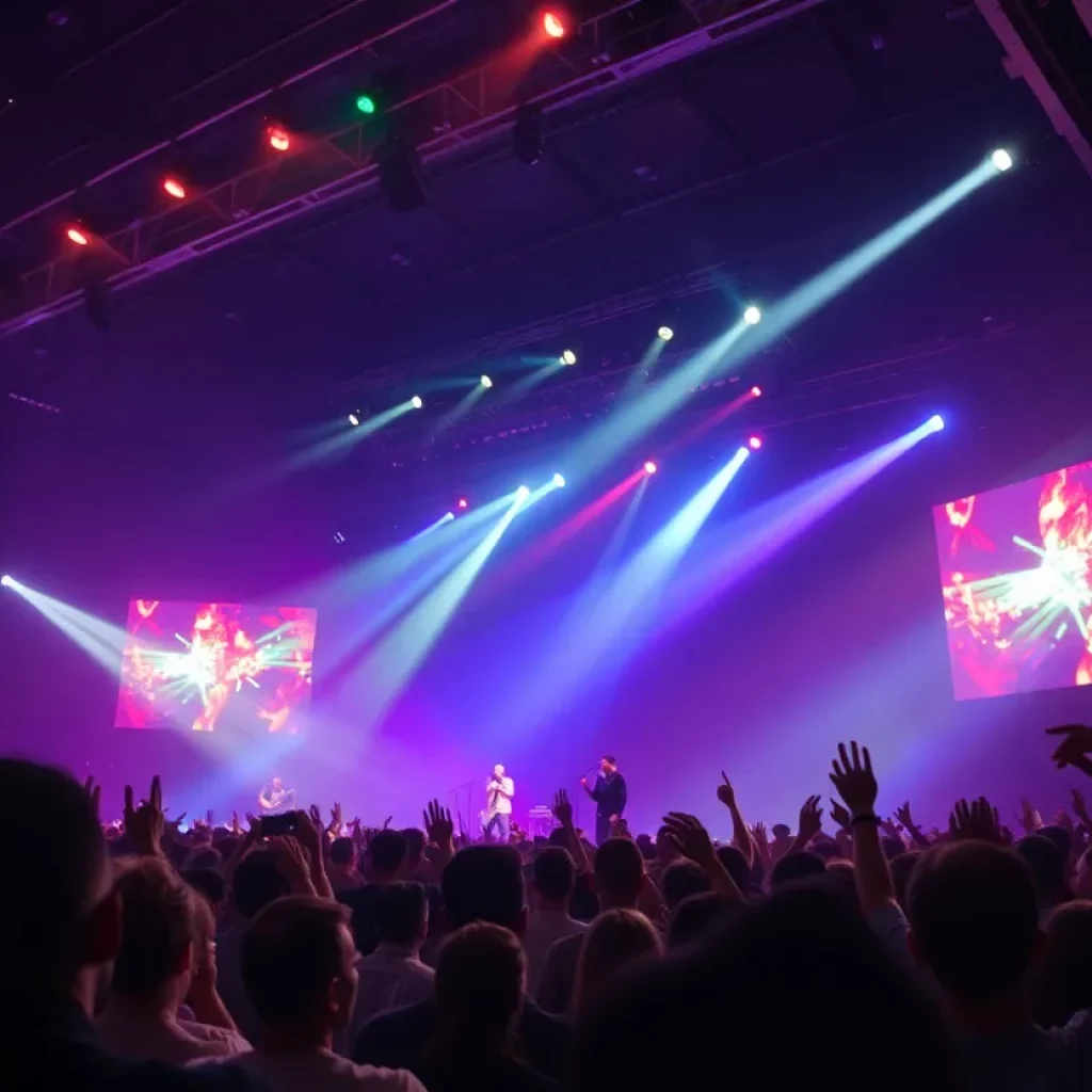 Audience at a concert enjoying a live performance