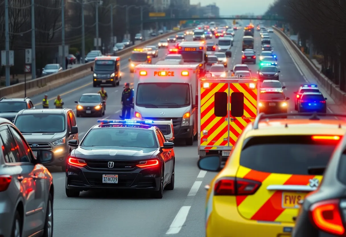 Boston ambulance and police cruiser involved in a crash on Interstate 93