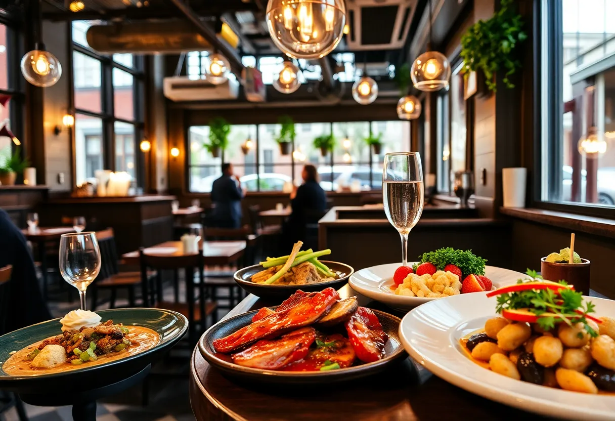 A display of diverse dishes from Boston and Cambridge restaurants.