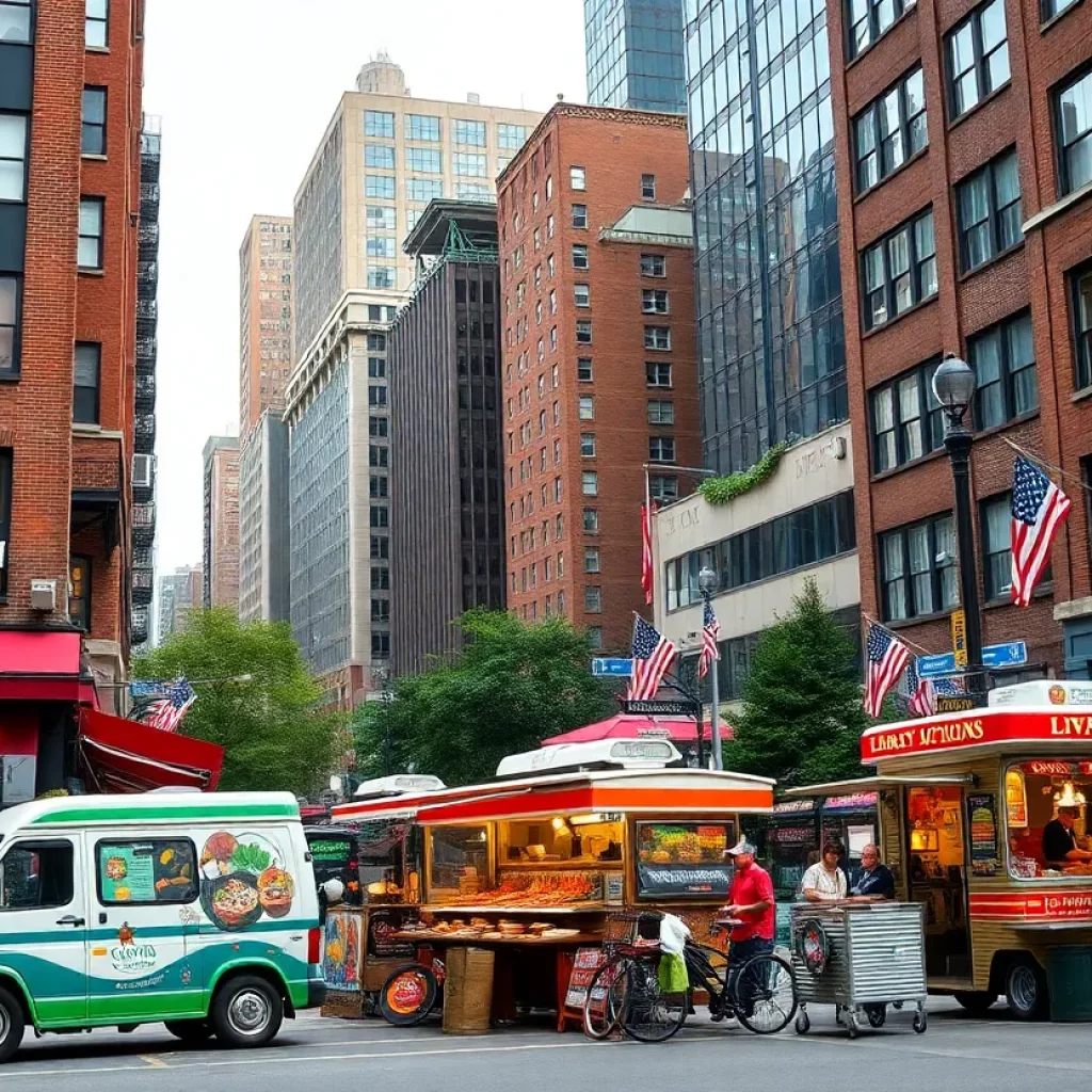A view of Boston's diverse dining scene with various restaurants and food options.