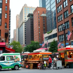 A view of Boston's diverse dining scene with various restaurants and food options.